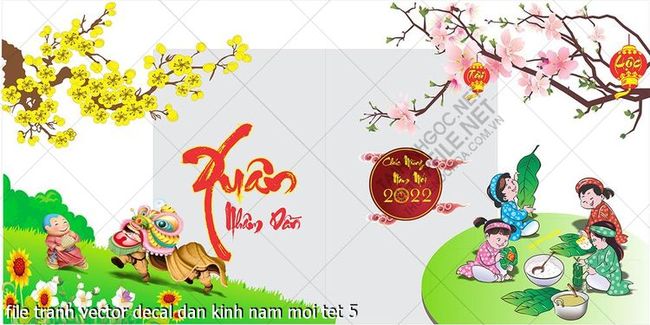 file tranh vector decal dan kinh nam moi tet 5